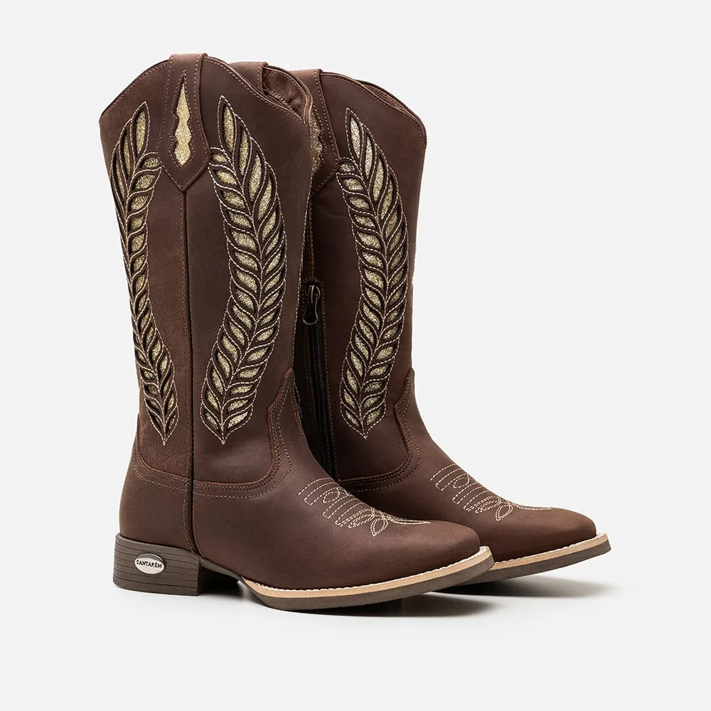 Bota Feminina Texana Glitter Crase Horse